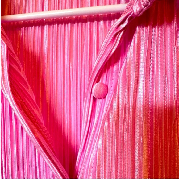 NWOT Y2K Women’s Oversized Plise Pleated Button Down Shirt - Picture 5 of 7